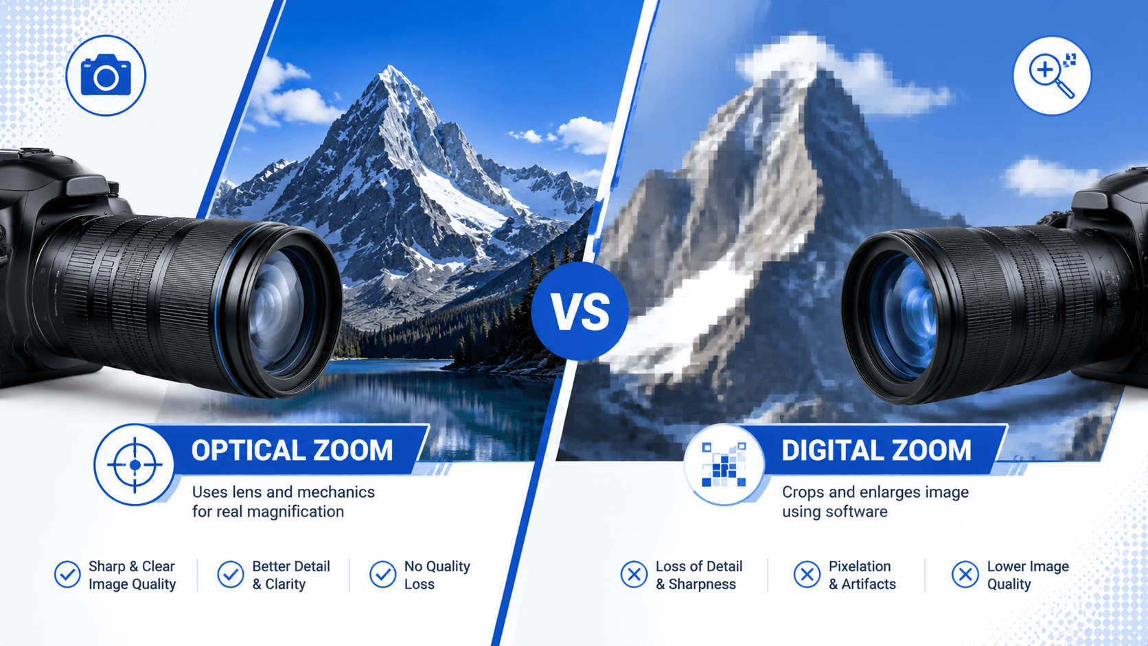 Optical Zoom vs Digital Zoom: How They Differ in Amkov Cameras